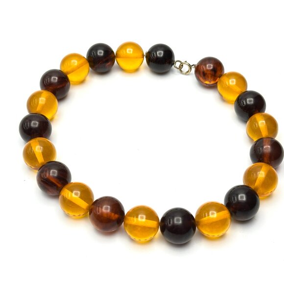 Vintage 1930s Bakelite Choker — Root Beer & Apple Juice Beads  — Authentic – EUC - Picture 2 of 10
